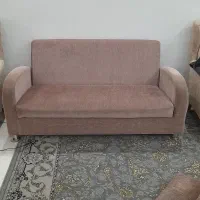 مبل دونفر تخواب شو کامل سالم تمیز