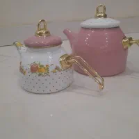 کتری قوری لعابی دسته استیل ۲ونیم لیتری