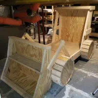 تخت خواب لودر کودک نوجوان با چرخ های چوبی