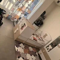 سیسمونی تخت و کمد نوزاد ویترین دراور مدل خرسی کرم|اسباب و اثاث بچه|تهران, صاحب الزمان|دیوار