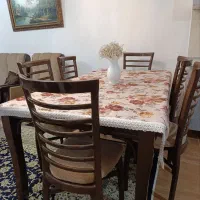 میز ناهار خوری شش نفره همراه مبلمان رشت مناسب ویلا