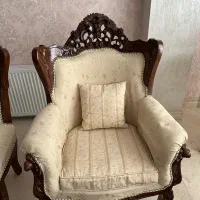 مبلمان سلطنتی نه نفره جنس چوپ گردو‌|مبلمان خانگی و میز عسلی|مراغه, |دیوار