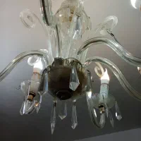 لوستر6لامپه سفید و طلایی|لوستر و چراغ آویز|اسلام‌‌آباد غرب, |دیوار