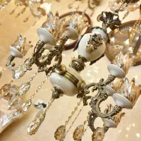 لوستر دوگل بزرگ استاتیک آنتیک ۴شاخه ۸لامپ بزرگ اصل|لوستر و چراغ آویز|تبریز, |دیوار