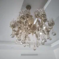 لوستر آویز برنجی ۸ شاخه دوبل