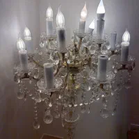 لوستر کریستال ۱۲ شاخه ،آباژور ایستاده آنتیک|لوستر و چراغ آویز|تهران, نیروی هوایی (پیروزی)|دیوار