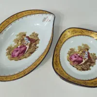 ست ظرف مرغ خوری و بشقاب لمونژ طلایی