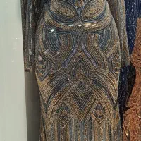 لباس مجلسی سایز ۴۸ تا۵۲ اماراتی پنل تمام سنگ دوزی