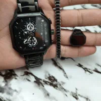 ساعت اورجینال سه موتوره همراه ست دستبند و انگشتر