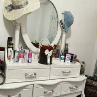 تختواب دونفر میز ارایش و دراور با پرده و کتیبه