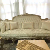 مبل کلاسیک  ۷نفره چوب راش  همراه جلو مبلی|مبلمان خانگی و میز عسلی|کامیاران, |دیوار