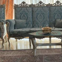 مبلمان استیل ۹نفره همراه با جلومبلی و عسلی
