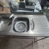 سینک دو لگنه همراه با شیر مخلوط اهرمی