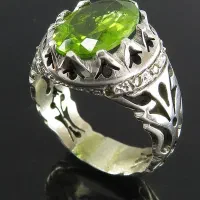 انگشتر زبرجد آفریقایی دست ساز با مخارج کاری برلیان|جواهرات|تهران, وردآورد|دیوار