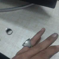 انگشتر نقره قدیم فیروزه وعقیق مشکی نگین کاری شده|جواهرات|سرخه, |دیوار