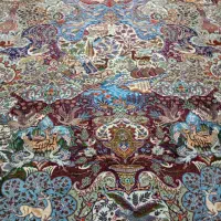 فرش دستباف ۱۲ متری کاشمر نقشه شکارگاه آنتیک فاخر