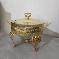 ست سوفله خوری طلایی نو.  سوفله مرغ سالاد و سوپ