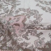 روفرشی مخمل کرم قهوه ای  دو رو  ۱۲ متری در حد نو