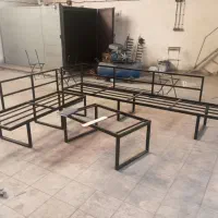 صندلی ال مبل باغی 7 نفره ویلایی و چتر سایبان|مبلمان خانگی و میز عسلی|خاوران, |دیوار