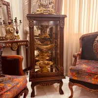 جفت مینی بوفه ویترین منبت انتیک عتیقه ۳۰ ساله