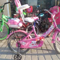 دوچرخه دخترانه سایز ۱۶صورتی تمیز و کم‌کارکرد