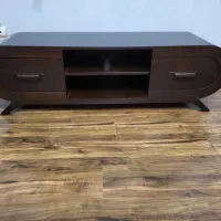 میز تلویزیون تمام چوب قهوه ای تیره