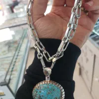 گردنبند نقره فیروزه قدیمی،انگشتر وان یکاد قدیمی