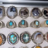 فروش انگشتر نقره کاردست با نگین معدنی|جواهرات|ملایر, |دیوار