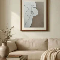 تابلو پرتره مینیمال بژ
