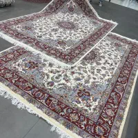 فرش دستباف (بساک)جفت ۶ متری ۵ رنگ ابریشم|فرش|مشکیندشت, |دیوار