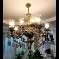 لوستر ۲عدد پنج شاخه ی دوبل در حد نو|لوستر و چراغ آویز|مشهد, بهاران|دیوار