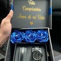 گل روبانی و پک هدیه مردانه روز پدر