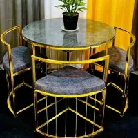 میز ناهارخوری سنگ فلزی 4 نفره کمجا|میز و صندلی غذاخوری|مشکیندشت, |دیوار