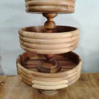 میوه خوری پایه دار با چوب گردو|ظروف سرو و پذیرایی|خمینی‌شهر, |دیوار