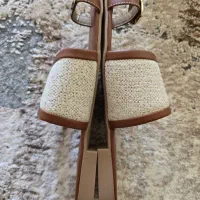 صندل (سندل) شیک زنانه یراق طلایی پاشنه۱/۵سانتیمتری|کیف، کفش، کمربند|کیش, |دیوار