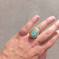 انگشتر فیروزه دستشاز از استاد چزگی