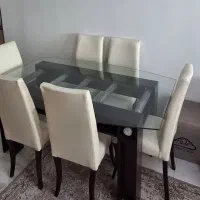 میزناهارخوری۶ نفره باصندلی وشیشه زیرقیمت|میز و صندلی غذاخوری|پردیس, فاز ۱۱|دیوار
