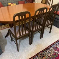 میزنهارخوری ۸ نفره چوب گردو، پایه متحرک، ۴صندلی|میز و صندلی غذاخوری|مشهد, شهید فرامرز عباسی|دیوار