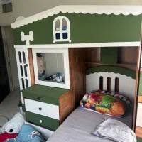 تخت خواب کودک و نوجوان دو طبقه کاملا نو