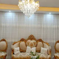 پرده سالن پذیرایی با آستر نونو