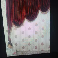 سه عدد پرده با شال و تمام لوازم ست