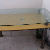 میز دوطبقه شیشه ای