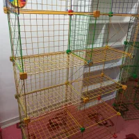 کتابخانه MDF و قفسه توری فلزی|کتابخانه، شلف، قفسههای دیواری|رشت, پاره بیجار|دیوار