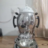 سماور به همراه قوری سینی و کاسه|سماور، چای‌ساز، قهوه‌ساز|قزوین, |دیوار