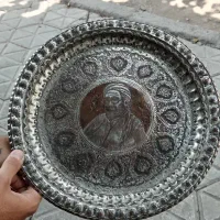 سینی مسی قلم کاری دست . بکر و قدیمی