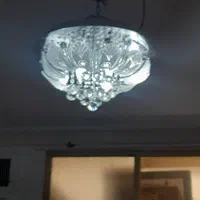 لوستر نقره ای ۷شاخه بدنه استیل اینه ای