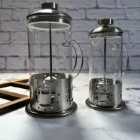 فرنچ پرس استیل کاسه پیرکس دمنوش درب منزل