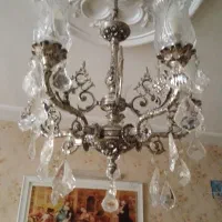 لوستر برنز ۵ شاخه کریستال