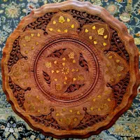 میز هندی چوبی برنزی