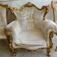 مبل ۹ نفره استیل راحتی منبت|مبلمان خانگی و میز عسلی|کاشان, درب اصفهان|دیوار